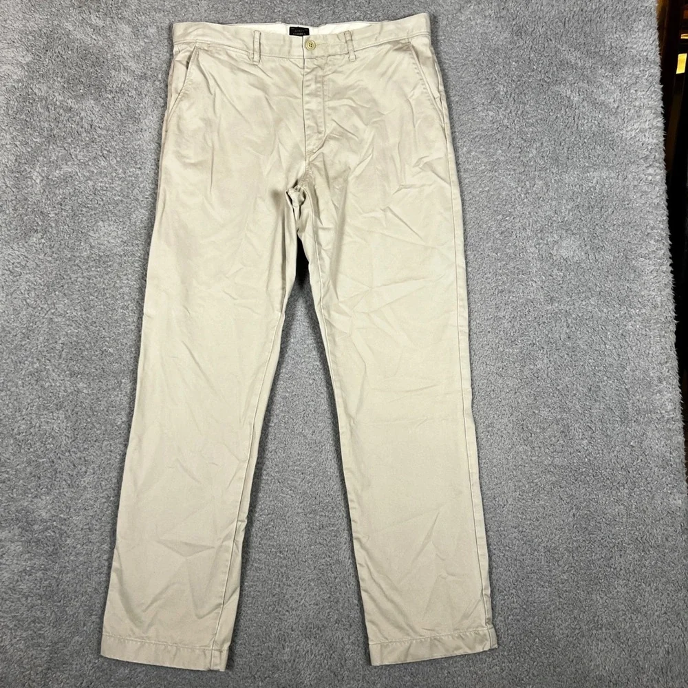 J Crew Chino Pants Mens 35x32 Broken In Khaki‎ Chino Cotton Casual Formal 1040